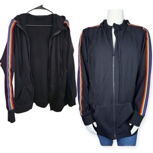 ☆Torrid Black Hoodie with Rainbow Stripes☆